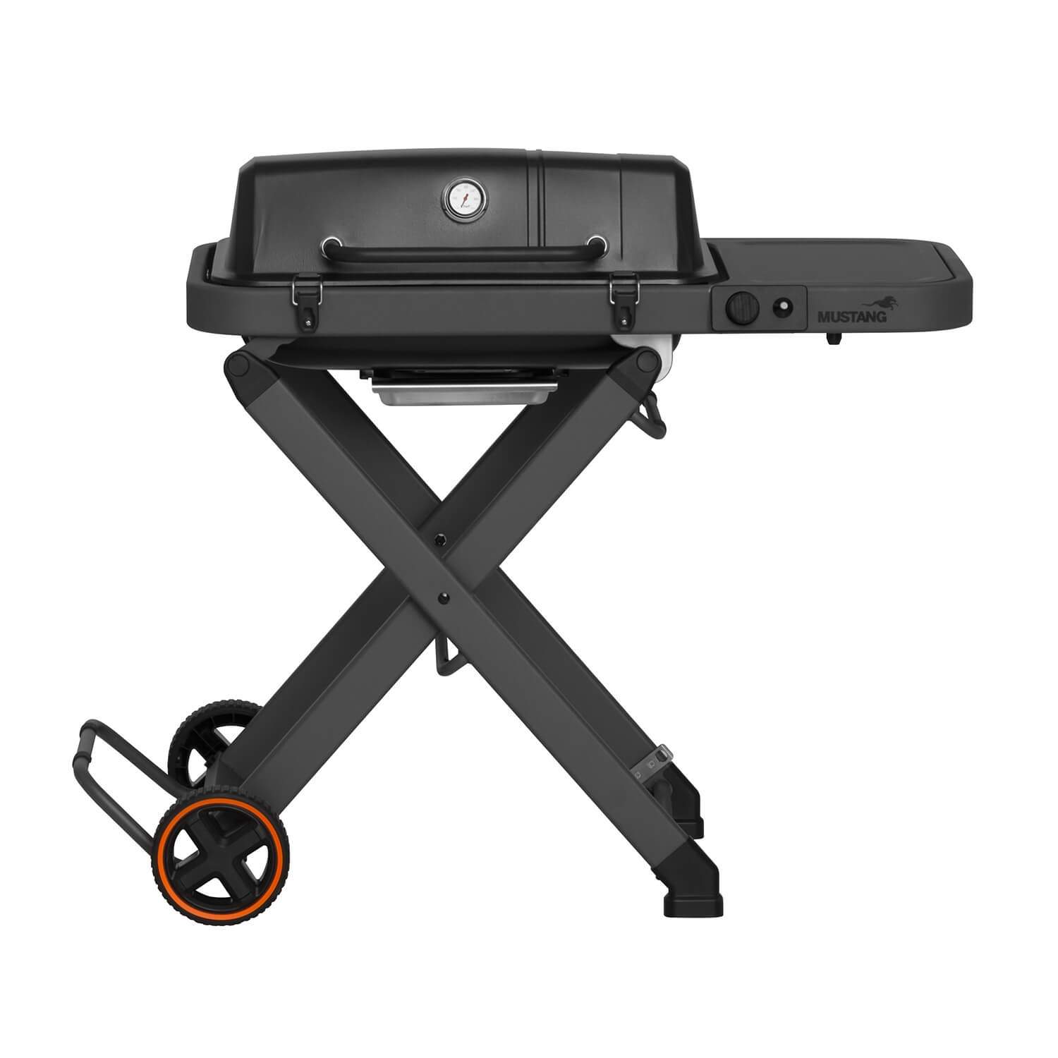 Gasgrill med sammenklappelig vogn – 3,8 kW, rustfrit stål billede