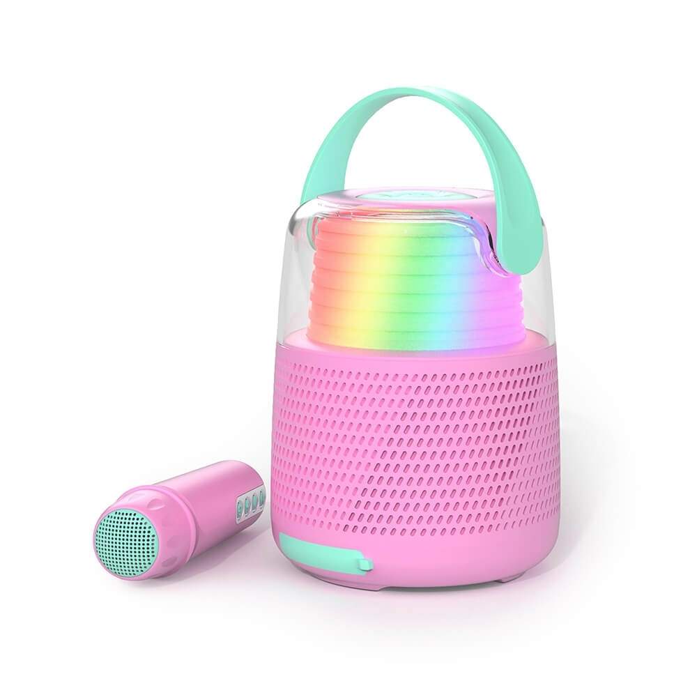 MOB Speaker Karaoke Kit Mic LED Pink