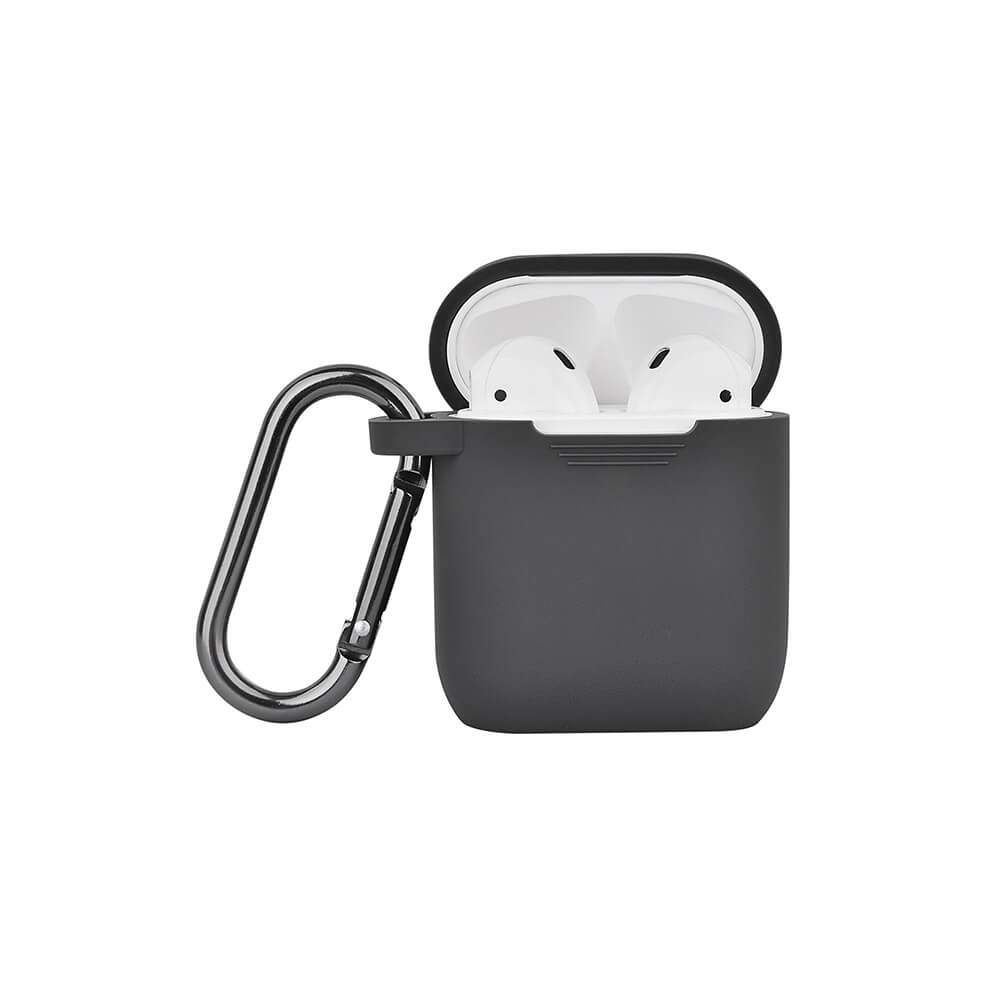 NORTH Airpods Protective Case Silikone Karabinhage Mørkegrå