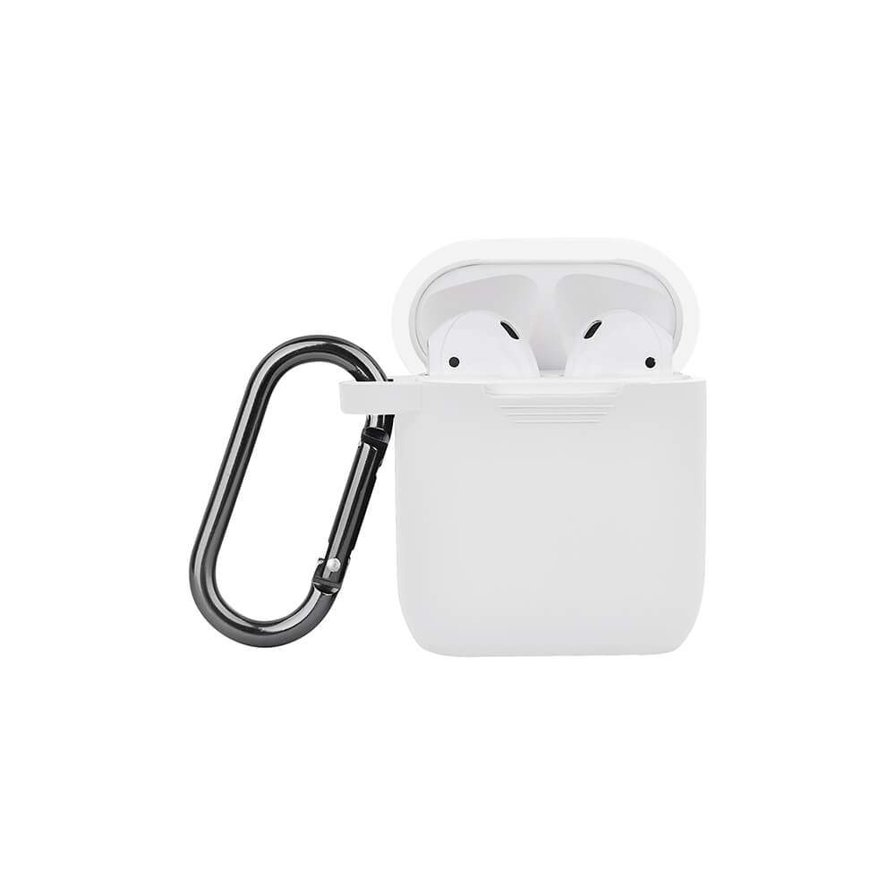 NORTH Airpods Protective Case Silikone Karabinhage Hvid
