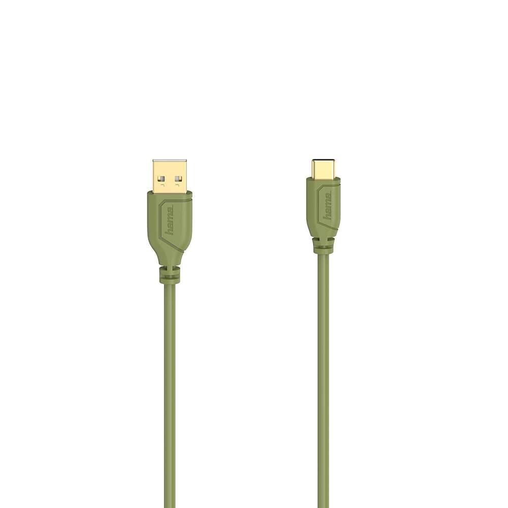 HAMA Cable USB-C Flexi-Slim USB-A-USB-C Gold Green 0.75m | Elektronik - Ljud & Bild - Högtalare | Pryloteket