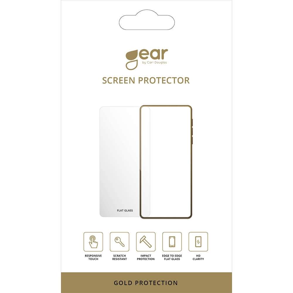 GEAR Glas Prot. Fladt etui venligt 2.5D GULD Samsung A52 LTE/A52 5G/A52S 5G