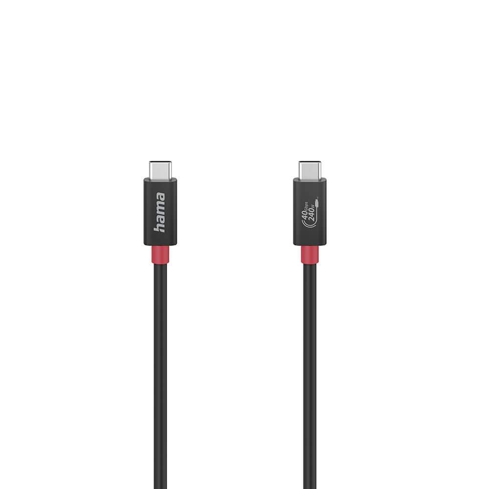 HAMA Kabel USB-C USB 4.0 Gen3 40 Gbit/s 240W 1.0m Sort