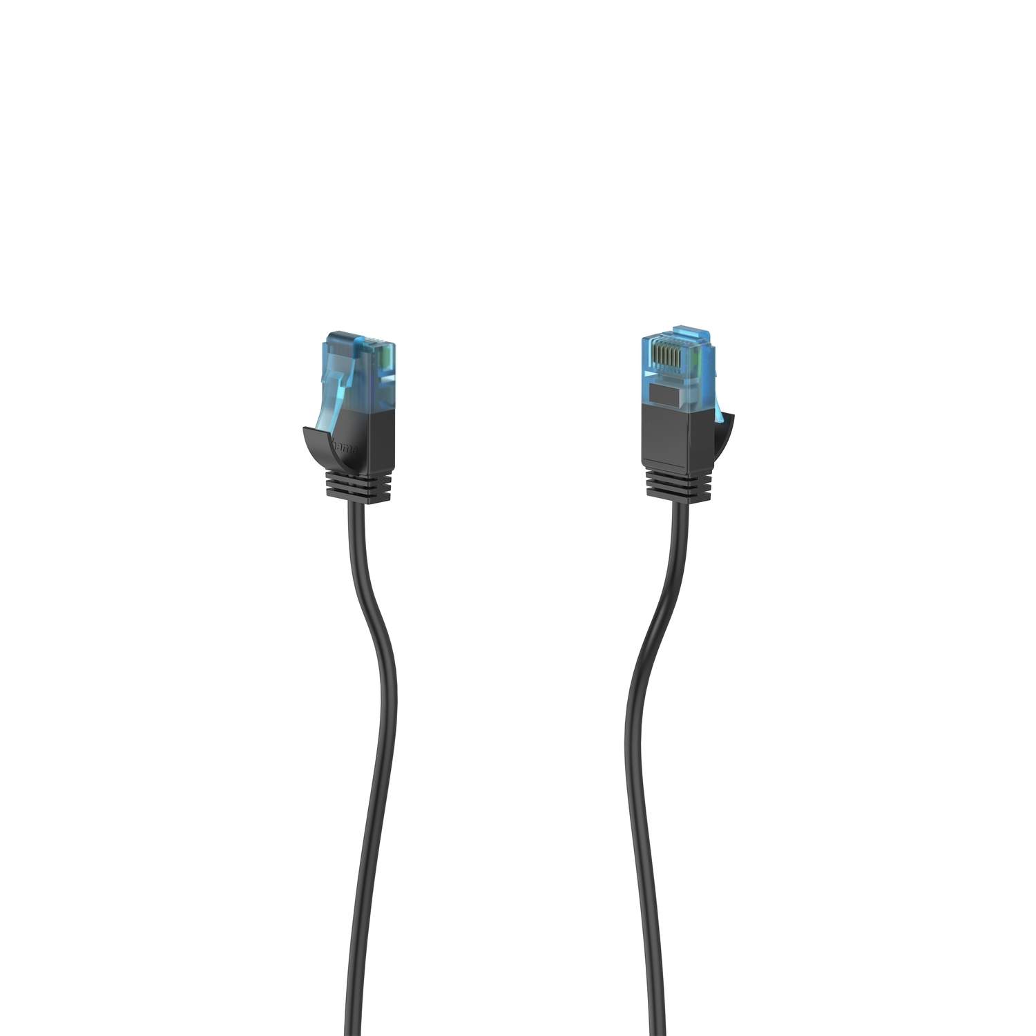 HAMA Kabelnetværk CAT6a Slim U/UTP 0,25m Sort