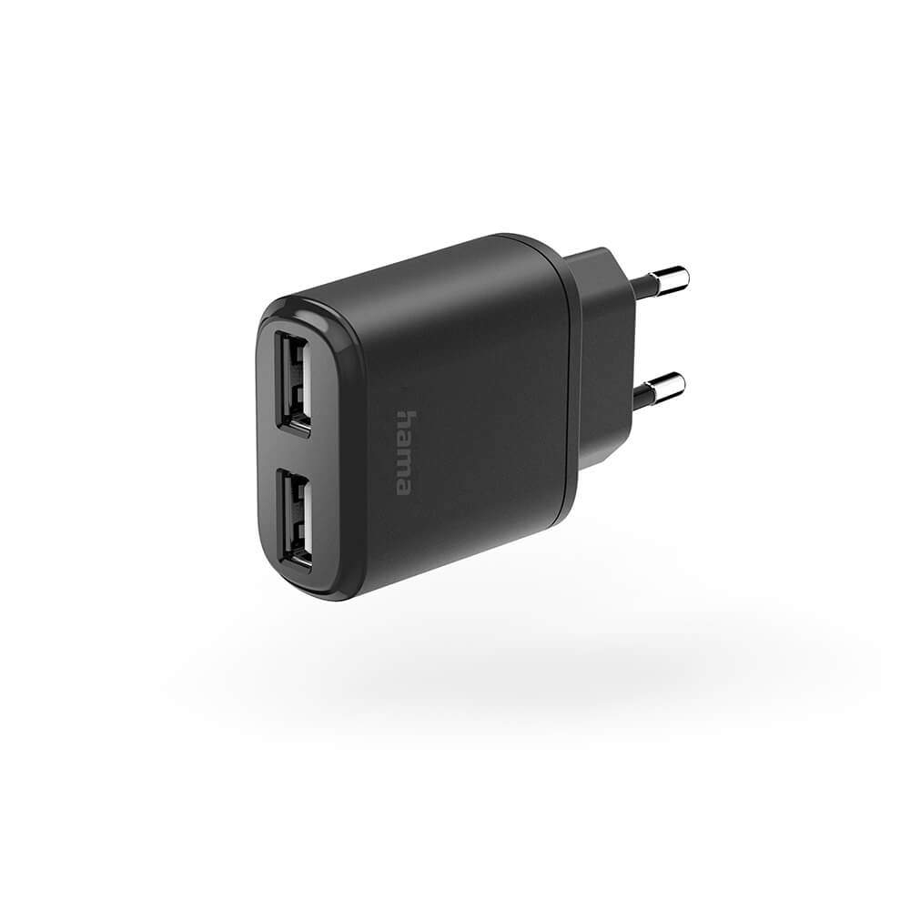HAMA Charger 2xUSB-A 12W Black | Elektronik - Speltillbehör - Nintendo - Nintendo Switch - Laddare | Pryloteket