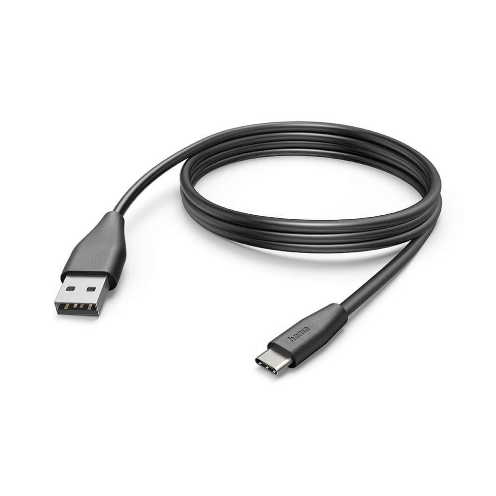 HAMA Charging Cable USB-A to USB-C Black 3.0m | Elektronik - Kablar & Adaptrar - Adaptrar & Signalomvandlare - USB | Pryloteket