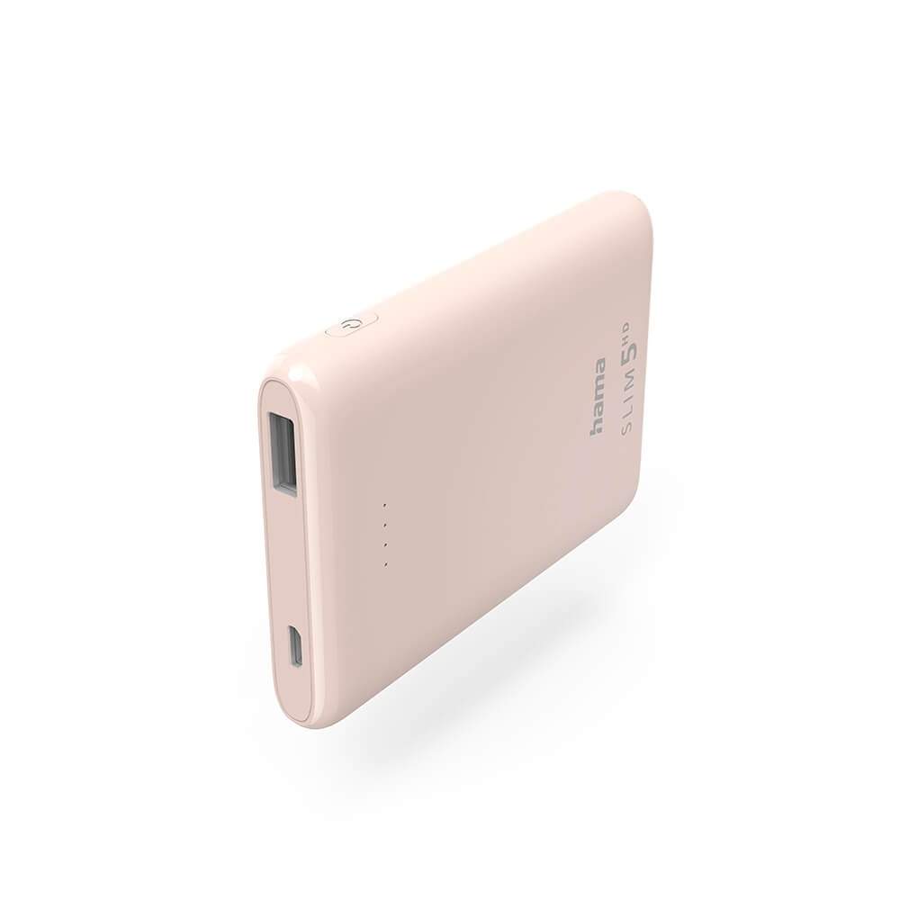 HAMA Powerbank Slim 5000mAh Light Pink | Elektronik - Ljud & Bild - Högtalare | Pryloteket