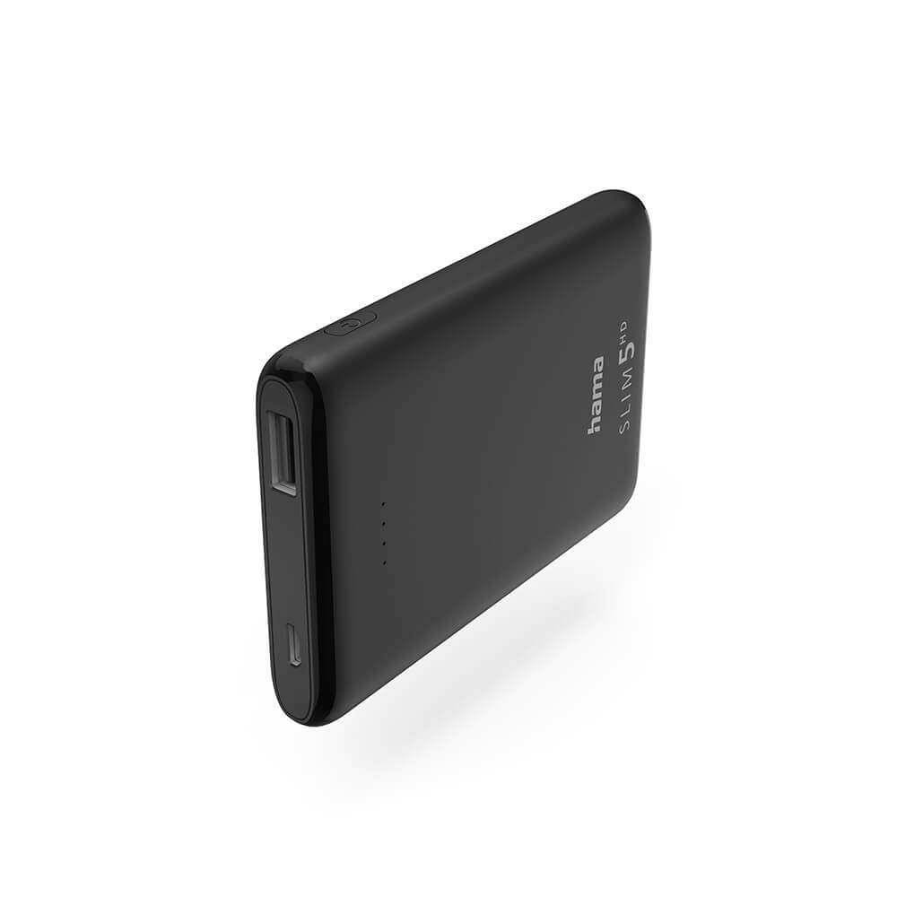 HAMA Powerbank Slim 5000mAh Sort