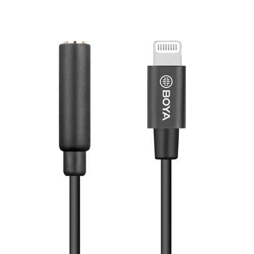 BOYA mikrofonadapter Lightning - 3,5 mm BY-K3 han - hun TRRS