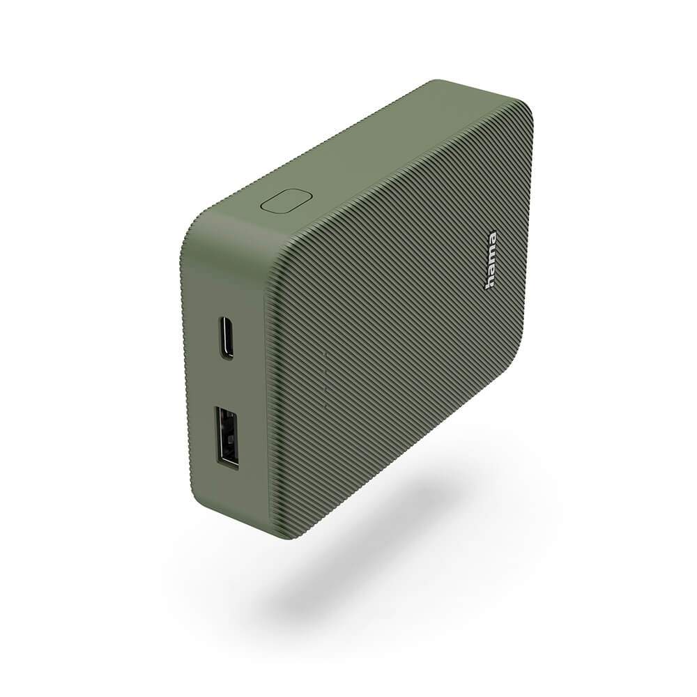 HAMA Powerbank Color 10 10000mAh USB-C+USB-A Grøn