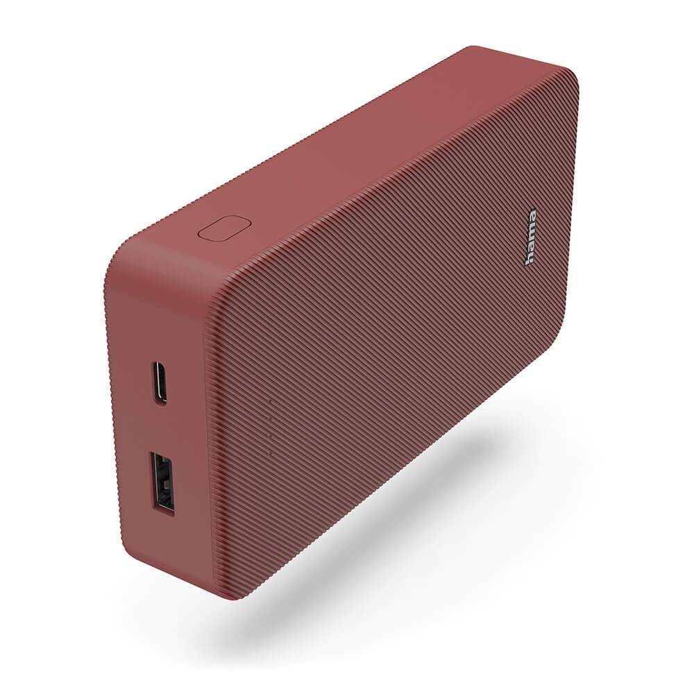 HAMA Powerbank Color 20 20000mAh USB-C+USB-A Rød