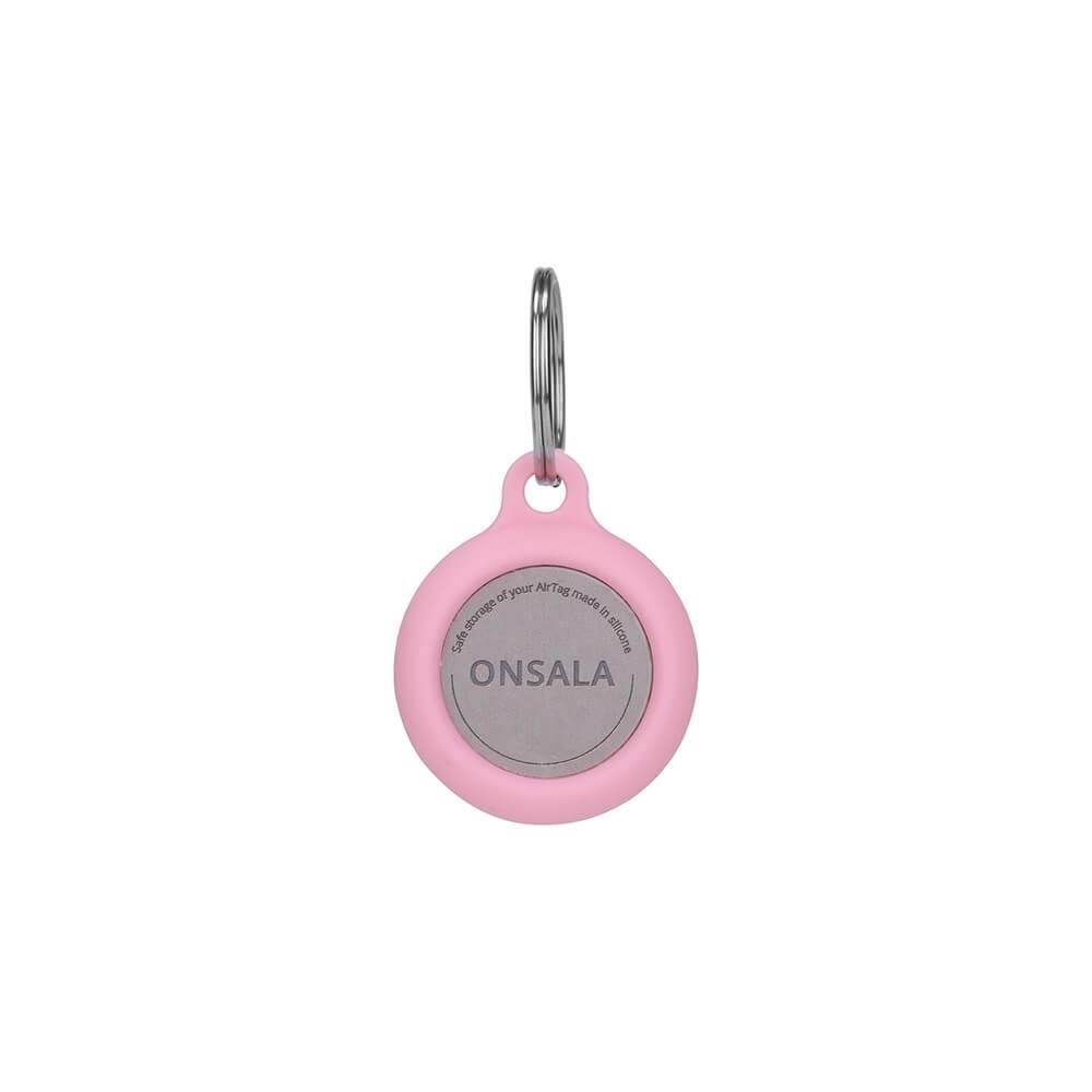 ONSALA Airtag Holder Silikone Pink med nøglering