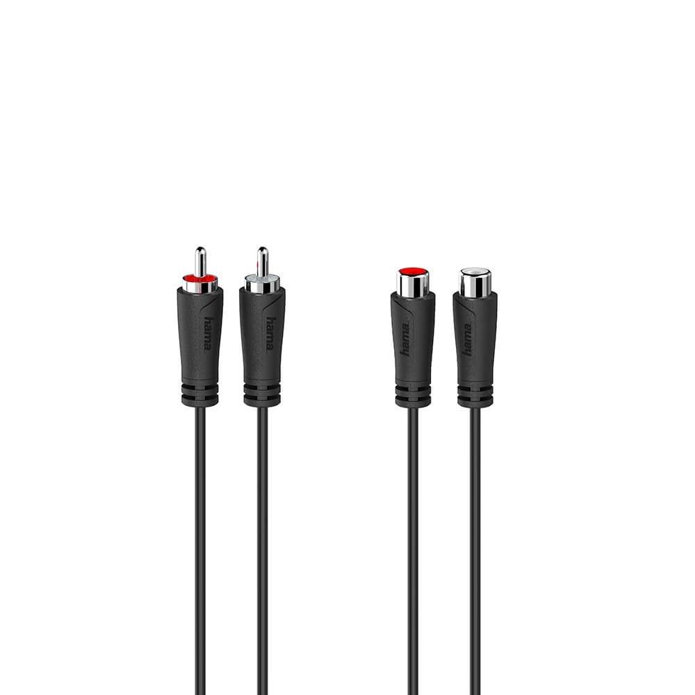 HAMA Cable Audio Extension 2 RCA Plugs - 2 RCA Sockets 5.0m | Elektronik - Kablar & Adaptrar - Adaptrar & Signalomvandlare - Ljud | Pryloteket