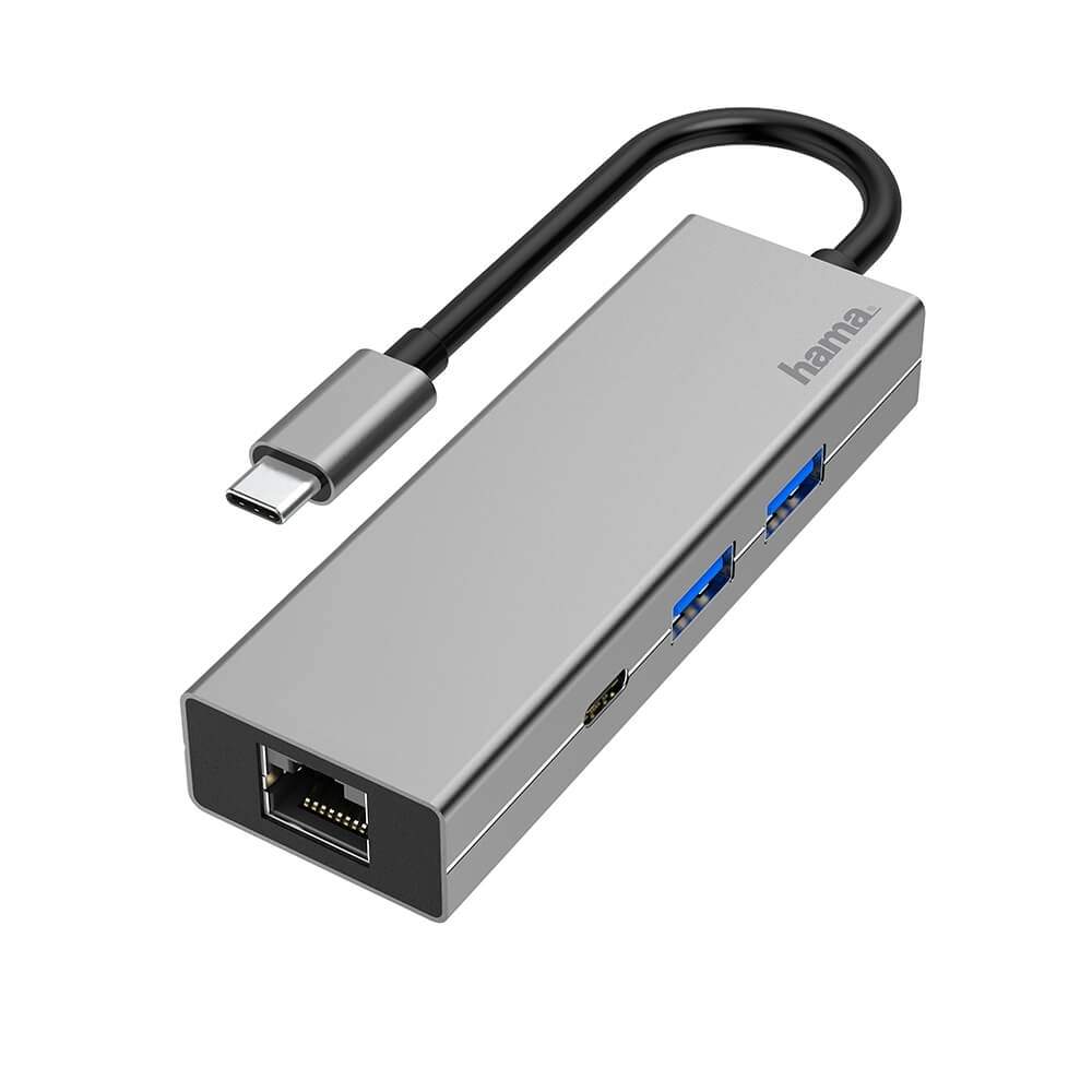 HAMA Adapter USB-C Multi 4x Portar LAN | Elektronik - Datortillbehör - Tangentbord, Möss & Fjärrkontroller - Tangentbord | Pryloteket