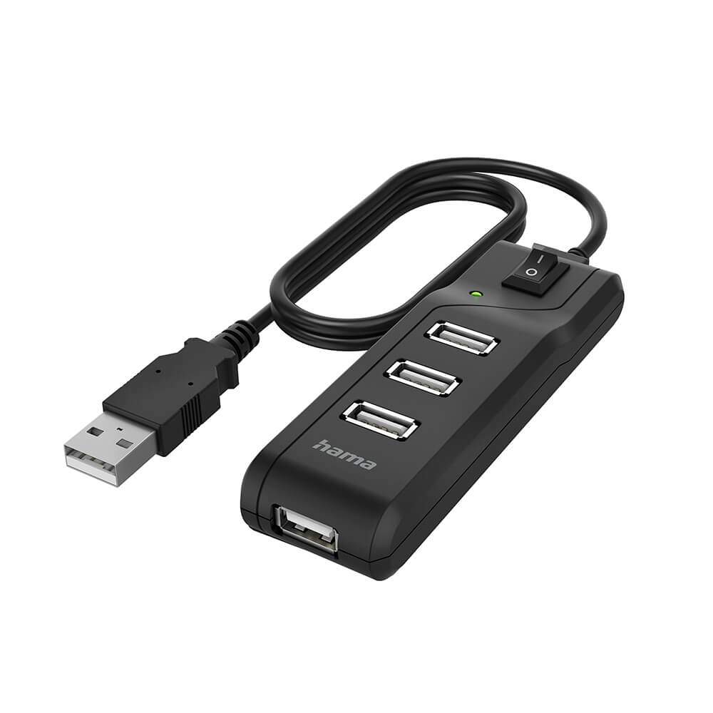 HAMA Hub USB-A 2.0 Switch 4x Ports 480 Mbit/s Black | Elektronik - Datortillbehör - Tangentbord, Möss & Fjärrkontroller - Tangentbord | Pryloteket