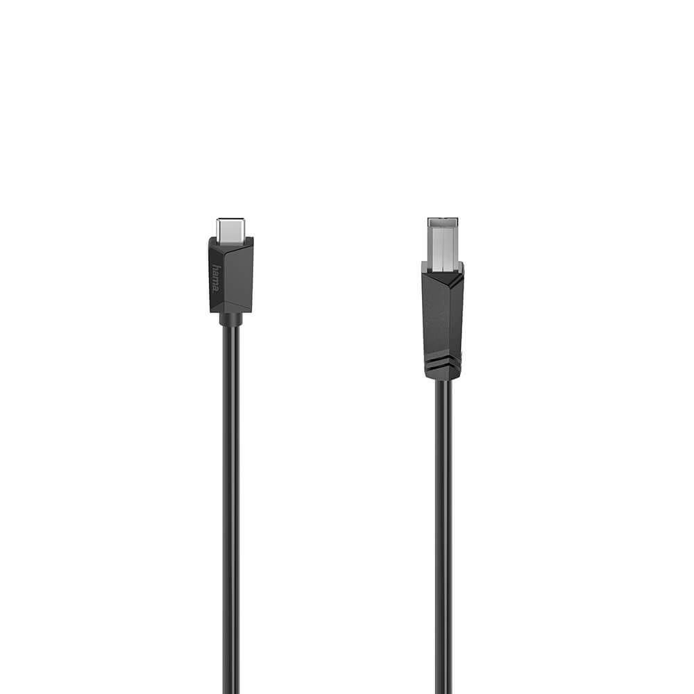 HAMA Cable USB-C to USB-B 480 Mbps 1.5m Black | Elektronik - Kablar & Adaptrar - Adaptrar & Signalomvandlare - USB | Pryloteket