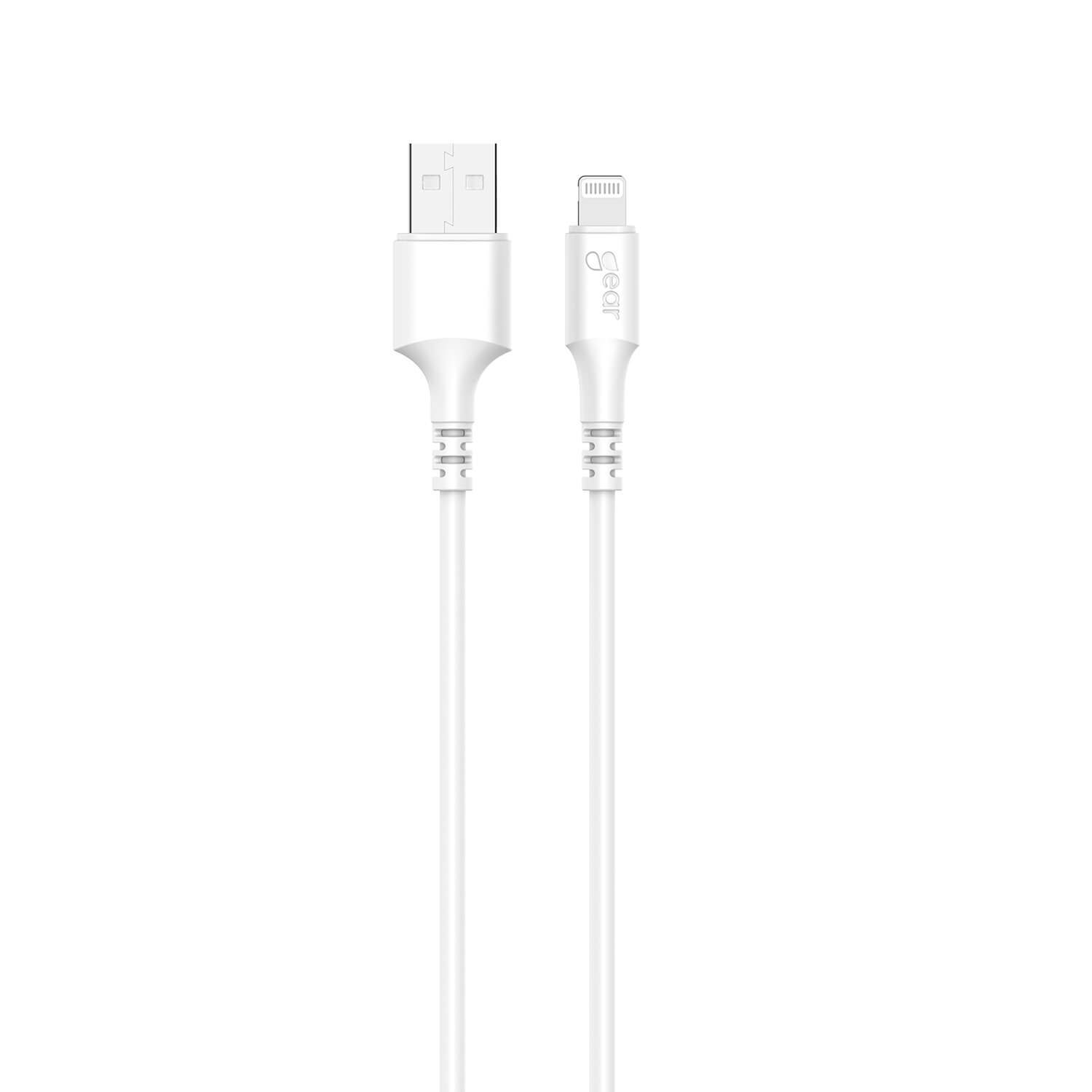 GEAR Ladekabel Lightning til USB-A 3m Hvidt MFI Rundt kabel