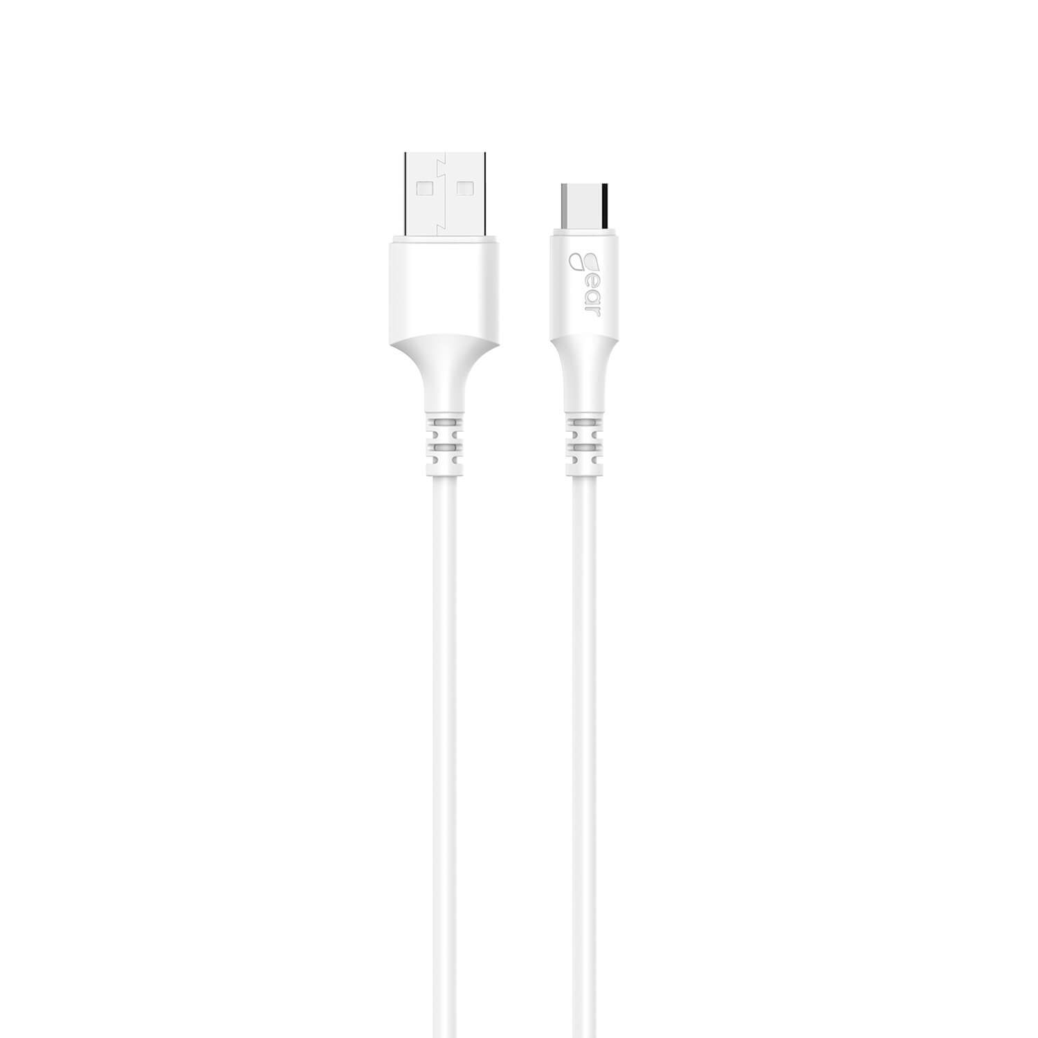 GEAR Laddkabel MicroUSB to USB-A 2m Vit Rund Kabel | Elektronik - Kablar & Adaptrar - Adaptrar & Signalomvandlare - USB | Pryloteket
