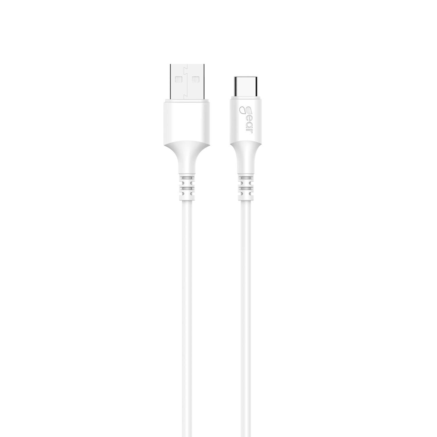 GEAR Charging Cable USB-A-USB-C 2.0 3m Vit gen2 Rund Kabel | Elektronik - Kablar & Adaptrar - Adaptrar & Signalomvandlare - USB | Pryloteket