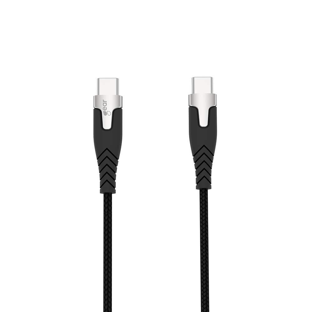 GEAR Ladekabel PRO USB-C til USB-C 2.0 1,5 m sort Kevlar-kabel med metalstik