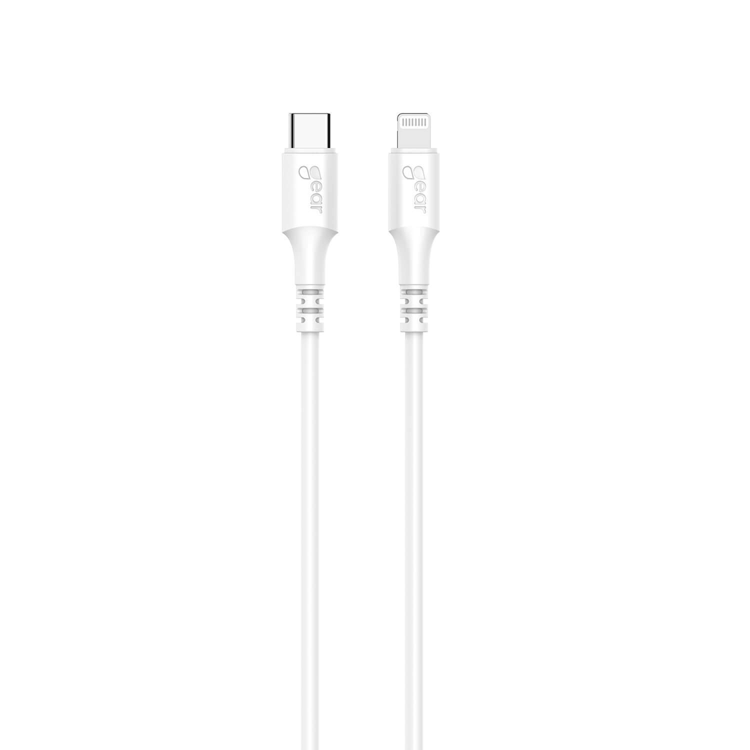 GEAR Laddkabel USB-C till Lightning 1m Vit MFI C94 | Elektronik - Kablar & Adaptrar - Adaptrar & Signalomvandlare - Lightning | Pryloteket