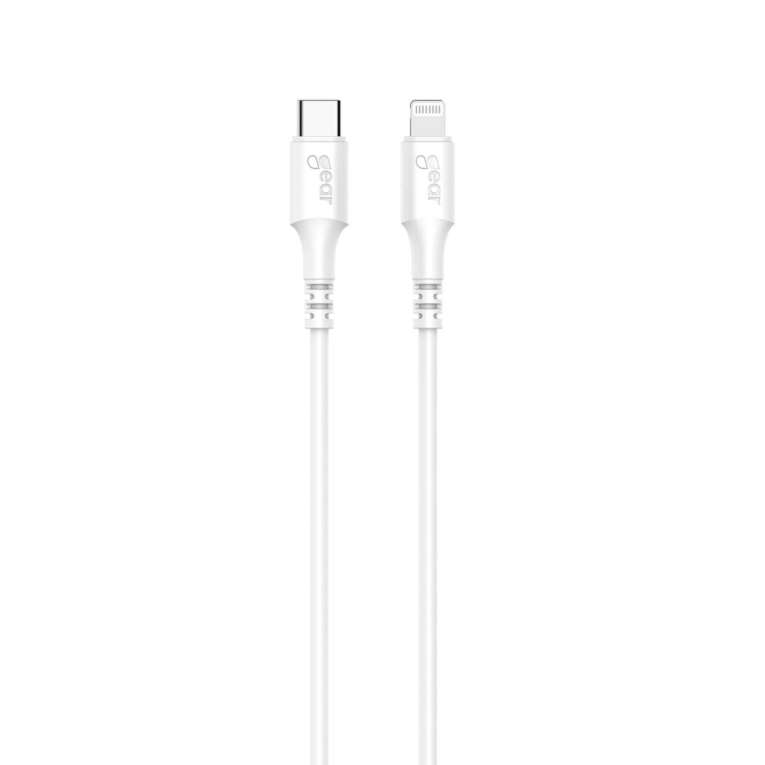 GEAR Ladekabel USB-C til Lightning 2m White MFI C94
