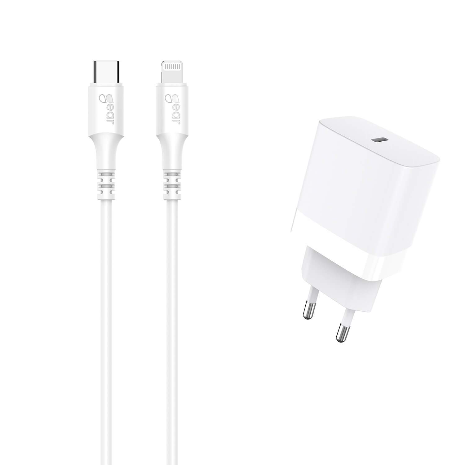 GEAR Oplader 220V 1xUSB-C PD 20W Kabel Lightning til USB-C MFI C94