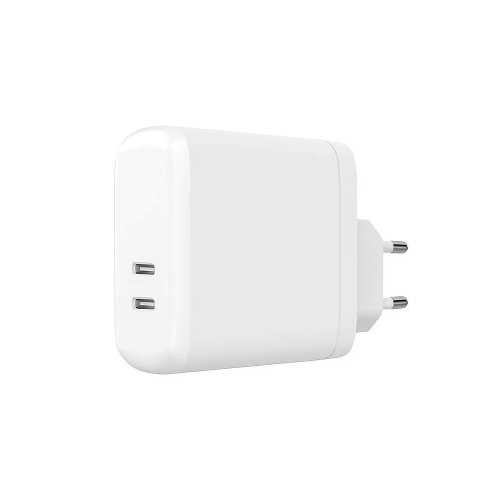 GEAR Oplader 220V 2xUSB-C Hvid PD 60W (PD 30W+PD30W)