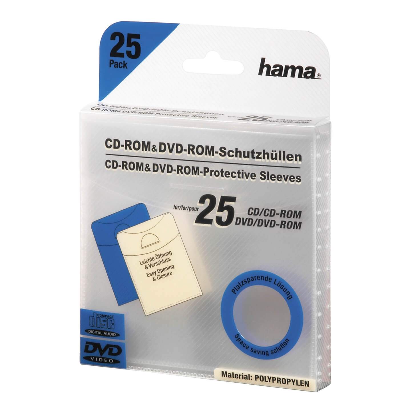 HAMA CD DVD-Ficka I PP Transparent 25-Pack | Hem & Hobby | Pryloteket