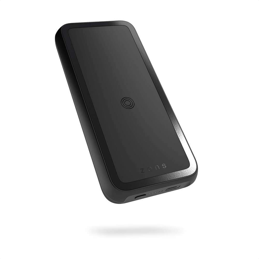 ZENS Magnetic QI Powerbank One Side QI 10000mAh Sort