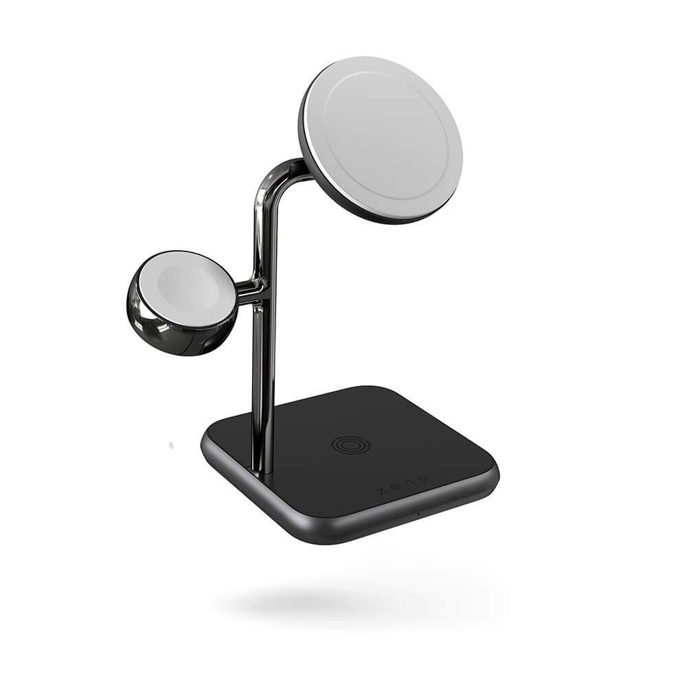 ZENS Trådløs Oplader 4i1 Magnetisk + Ur Sort