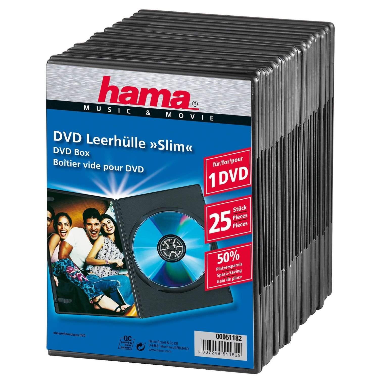 HAMA DVD-Box Slim Black 25 kpl