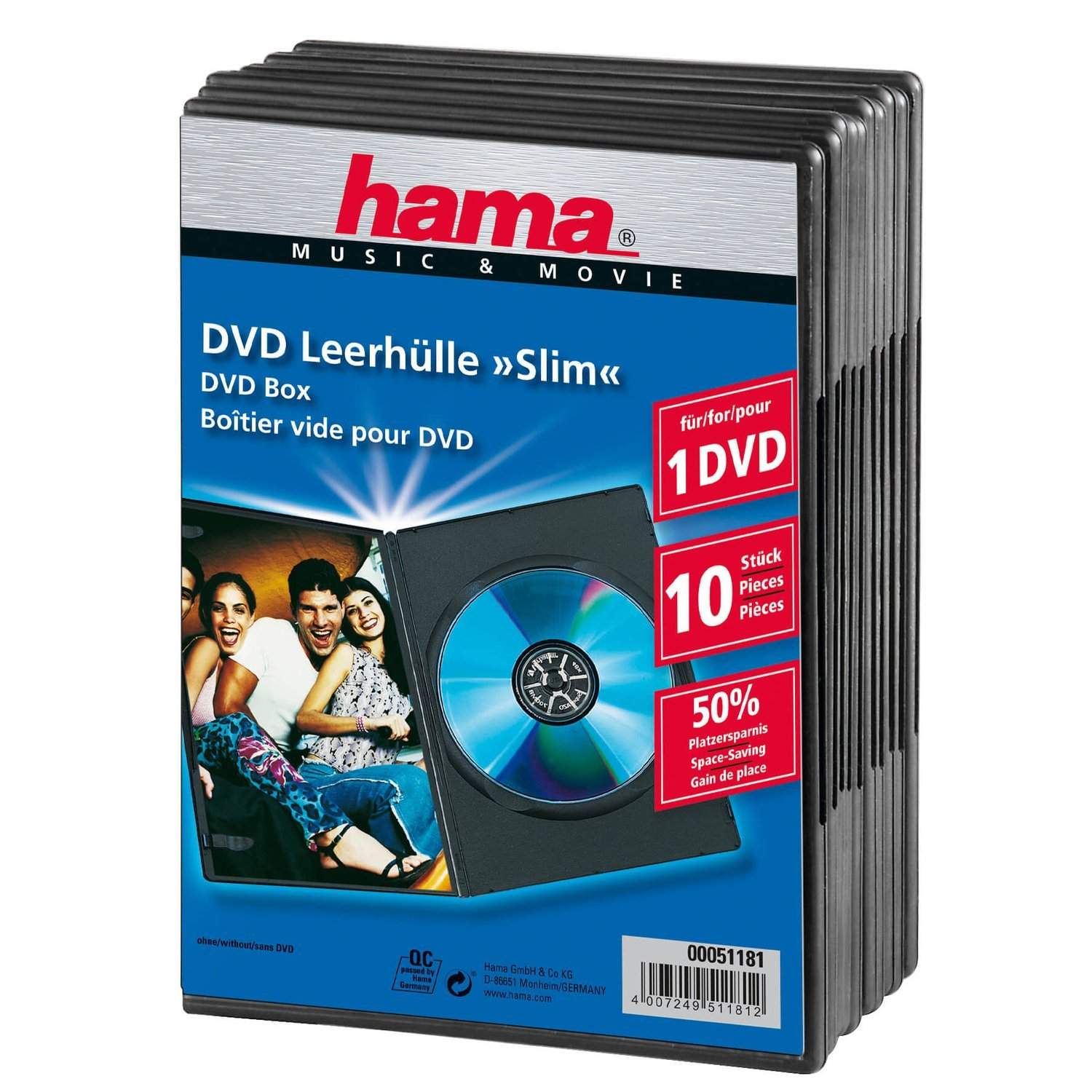 HAMA DVD-Box Slim Black 10 kpl