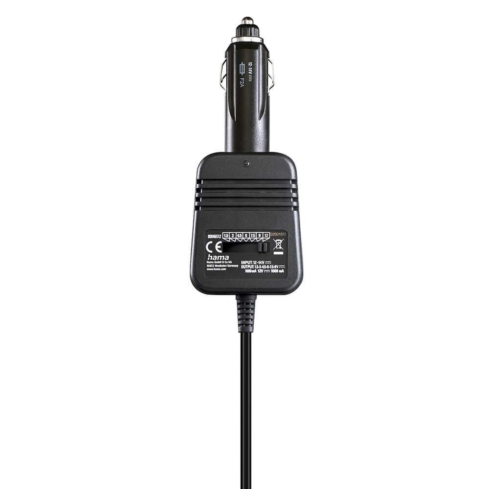 HAMA Strømforsyningsenhed til biler 1000mA 12W Max 12V Stab.