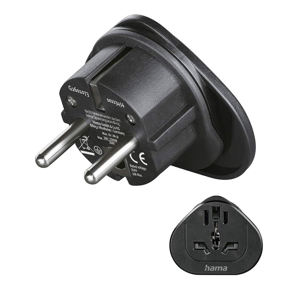 HAMA Traveladapter Type E/F Universal World-EU Black | Elektronik - Ljud & Bild - Kameror & Tillbehör - Kameror | Pryloteket