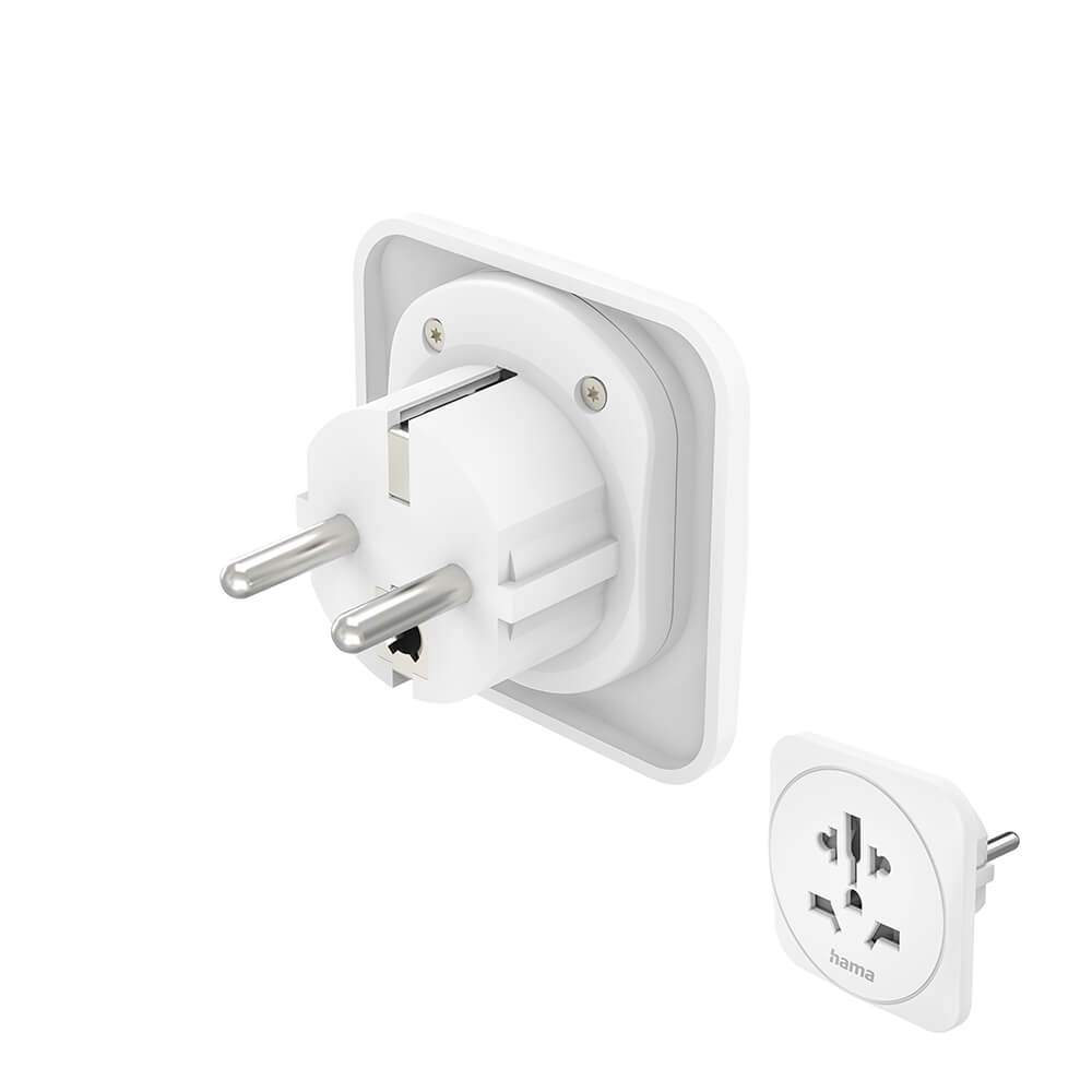 HAMA Rejseadapter Type E/F Universal World-EU Hvid