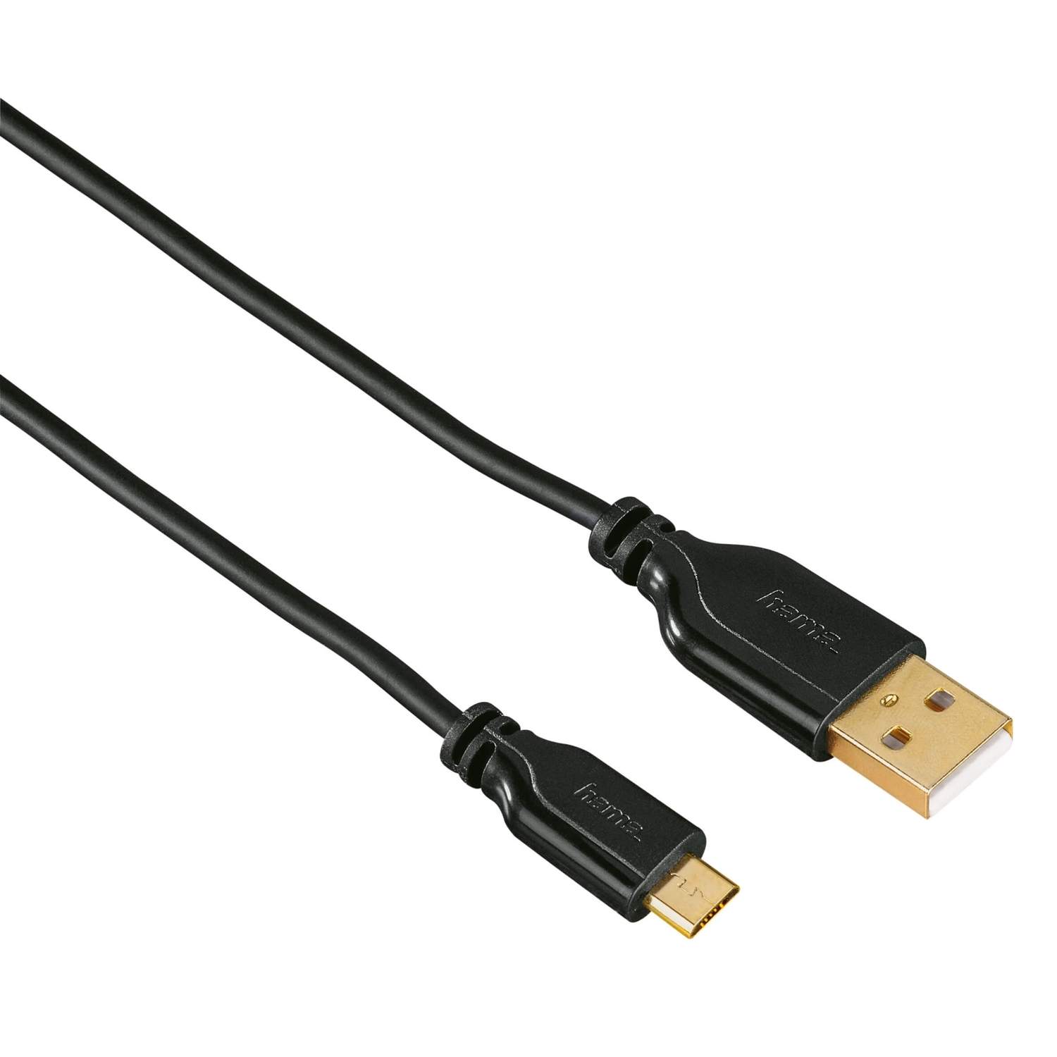 HAMA Kabel USB-USB-Micro B Guld Svart 0.75m | Elektronik - Kablar & Adaptrar - Adaptrar & Signalomvandlare - USB | Pryloteket