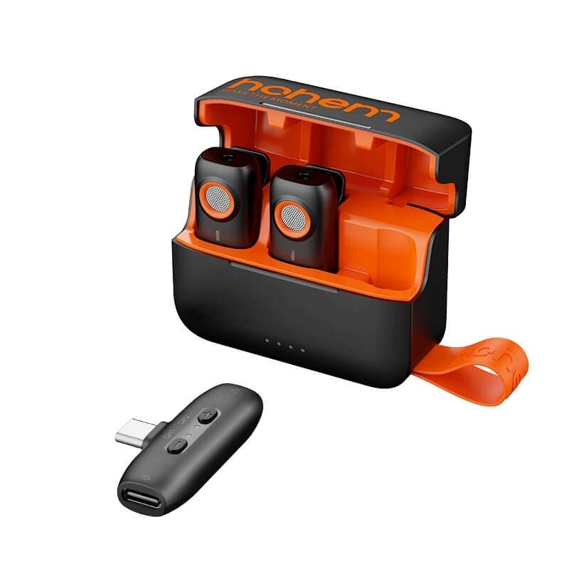 HOHEM Mikrofon MIC-01 2TX1RX Med opladetaske Usb-C
