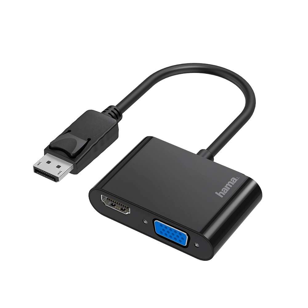 HAMA Adapter Multimedia 2-in-1 DisplayPort-VGA/HDMI 4K | Elektronik - Kablar & Adaptrar - Adaptrar & Signalomvandlare - Video | Pryloteket