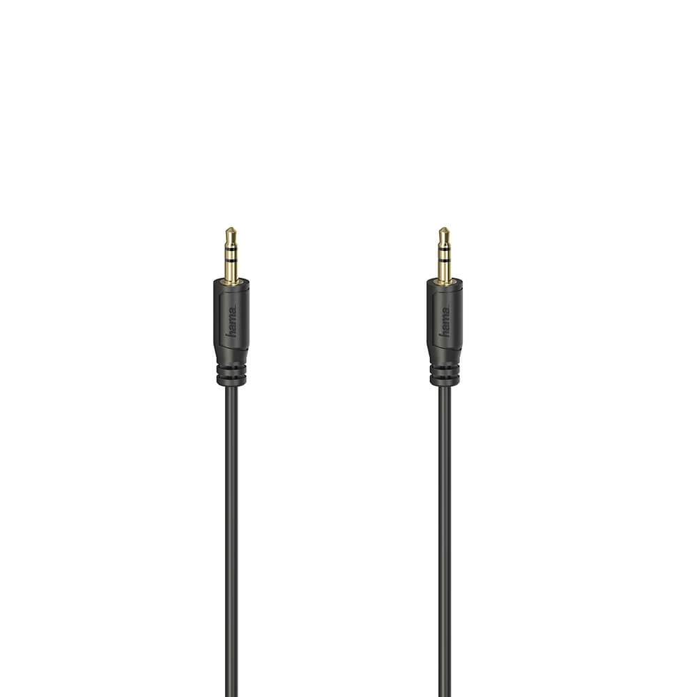 HAMA Cable Audio Flexi-Slim 3,5 mm-3,5 mm Guld Sort 0,75 m