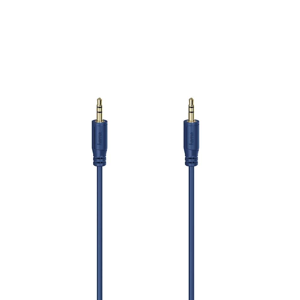 HAMA Cable Audio Flexi-Slim 3.5mm-3.5mm Gold Blue 0.75m | Elektronik - Ljud & Bild - Högtalare | Pryloteket