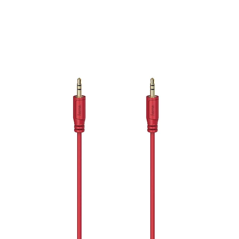 HAMA Cable Audio Flexi-Slim 3.5mm-3.5mm Gold Red 0.75m | Elektronik - Ljud & Bild - Högtalare | Pryloteket