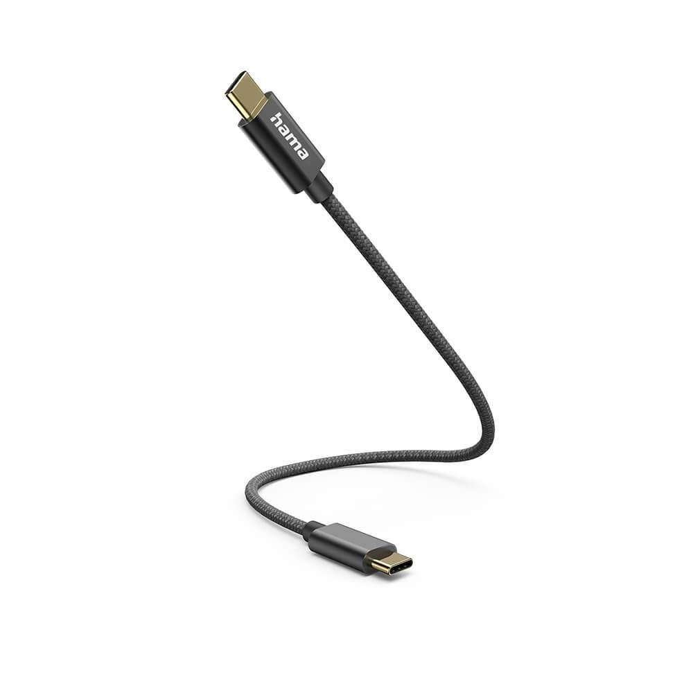HAMA Charging Cable USB-C to USB-C 0.2m Black | Elektronik - Kablar & Adaptrar - Adaptrar & Signalomvandlare - USB | Pryloteket