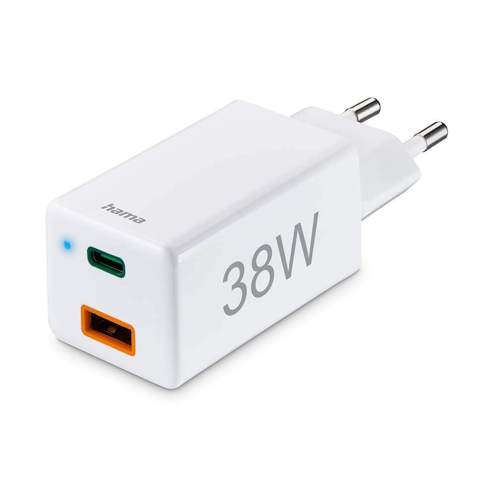 HAMA Mini-charger USB-C + USB-A Qualcomm 3.0 38W White | Elektronik - Speltillbehör - Nintendo - Nintendo Switch - Laddare | Pryloteket