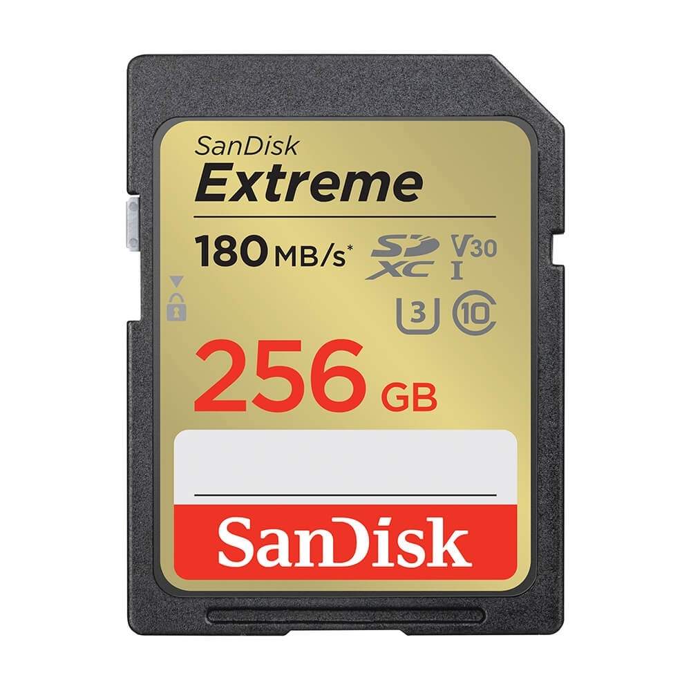 SANDISK SDXC Extreme 256GB 180MB/s UHS-I C10 V30 U3 | Elektronik - Kablar & Adaptrar - Adaptrar & Signalomvandlare - Video | Pryloteket