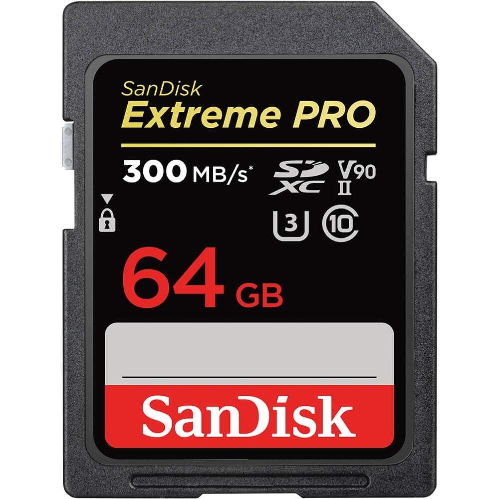 SANDISK SDXC Extreme Pro 64GB 300MB/s UHS-II V90 | Elektronik - Kablar & Adaptrar - Adaptrar & Signalomvandlare - Video | Pryloteket