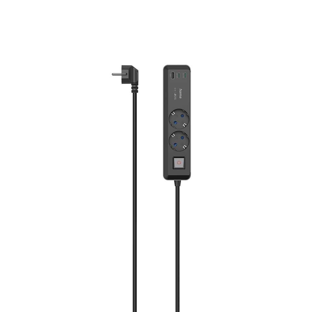 HAMA Power Strip 2-Way USB-C/A 65W PD 1.4m Black/Grey | Elektronik - Ljud & Bild - Hörlurar & Headset - Headset | Pryloteket