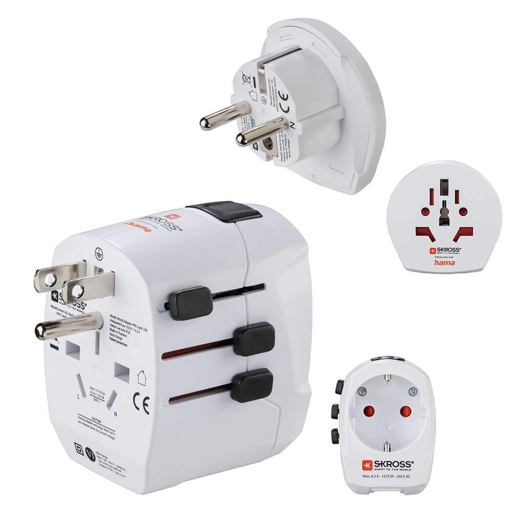 HAMA World Travel Adapter Pro Light USB 3-pin