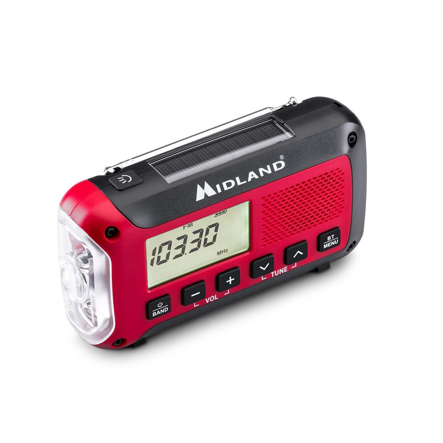 MIDLAND Emergency Radio Power Bank ER250BT Rød Sort