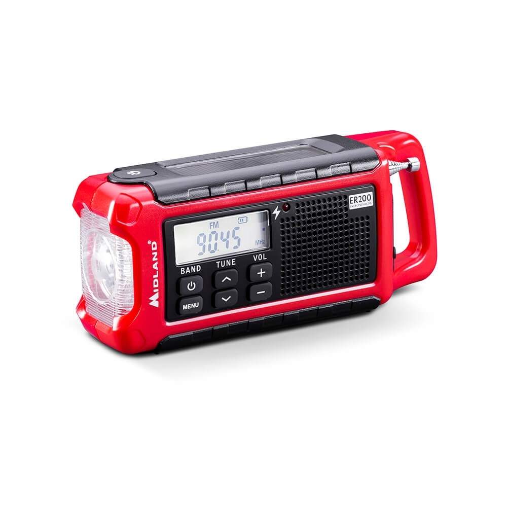 MIDLAND Emergency Radio Power Bank ER200 Rød Sort